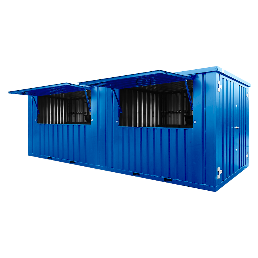 20 Foot Container Blue Ral 5012